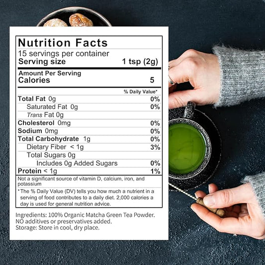 Chaism Ceremonial Grade Matcha Green Tea Powder - Single Origin Premium First Harvest USDA Organic, 1.06oz Tin