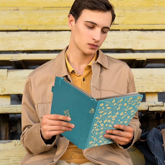 TIEFOSSI Bullet Dot Journal, Vintage Journal Notebook for Women Men, 160 GSM 192 Premium Pages, A5 Hardcover Journaling Notebooks Gift, for Travel Office Daily Writing