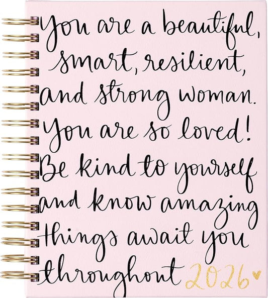 2025-2026 Eccolo Spiral Agenda Planner, You Are Beautiful, Weekly & Monthly Pages, 18 Months, Sticker Sheets, Inspirational Quotes (7.75 x 8.75, July 2025 - Dec 2026)