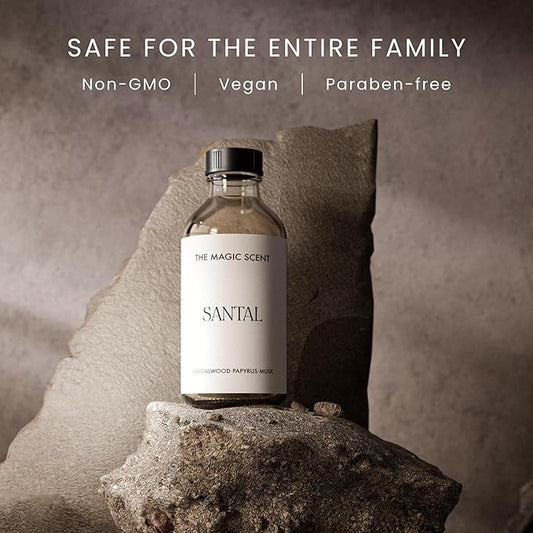 Santal Fragrance Oil - Diffuser Oil Scent - Santal Aroma Diffuser Oils - Luxury Scents for Home - Sandalwood Oil - 4 fl oz, 120 mL