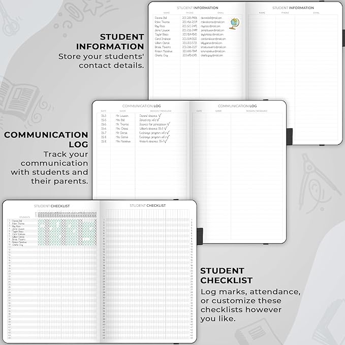 Clever Fox Teacher Planner – School Year Planner with Calendars & Lesson Plans – Teacher Plan Book for Classroom & Homeschool Organization - Undated, 7x10″, Hardcover (Black)