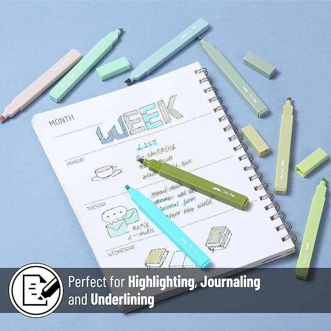 Mr. Pen- Aesthetic Highlighters, 8 Pack, Chisel Tip, Shades of Green, Cute Highlighters Assorted Colors, Back to School Supplies