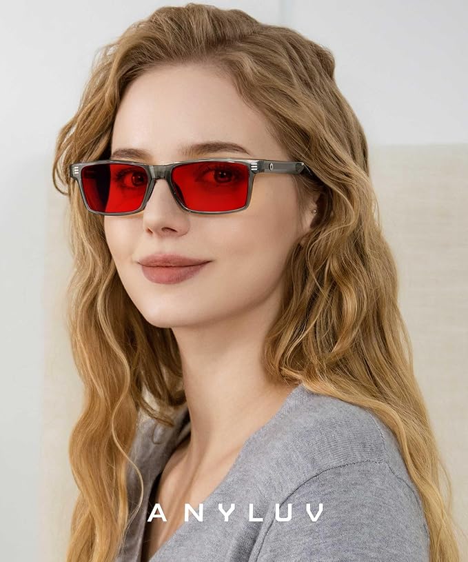 ANYLUV Blue Light Glasses Men Woman, Blue Light Blocking Glasses for Computer Gaming, Eye Strain Relief Eye Protection