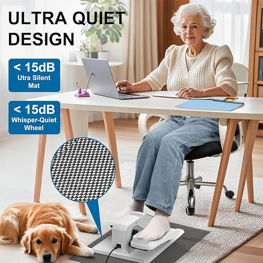 VIVURN-018 Under Desk Elliptical 5 Mode 12 Speed Low Impact Mini Electric Leg Exerciser As Seen on TV While Sitting for Seniors with Non-Slip Mat Quiet&Portable Seated Elliptical for Home and Office