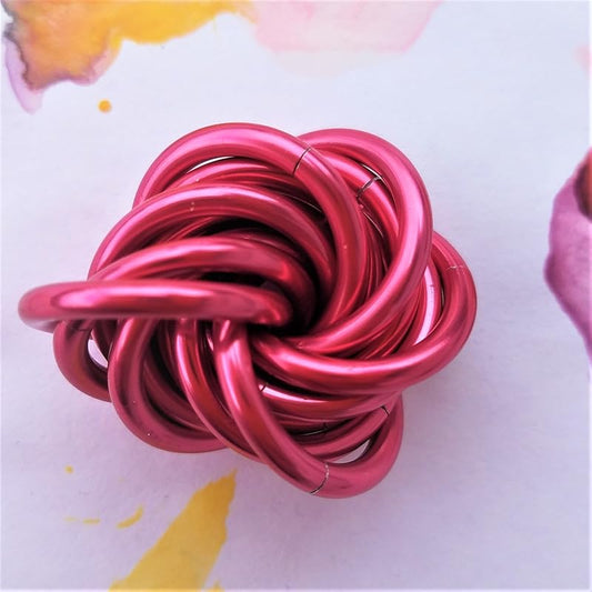 Möbii Fidget Ball (Solid Color): Quiet Mobius ADHD Anxiety Stim Stress Relief Toy Tool for Home Travel Office or Desk (Small, Full, Sable Rose)