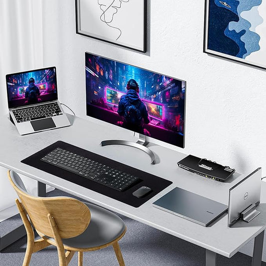 ALOANES Waterproof Mouse Pad with Durable Stitched Edge, Large Gaming Keyboard Pad, Non-Slip Rubber Base Mouse Mat, Extended Desk pad for Gamer, Office & Home, Black Mousepad 31.5''x 15.7''x 0.12''