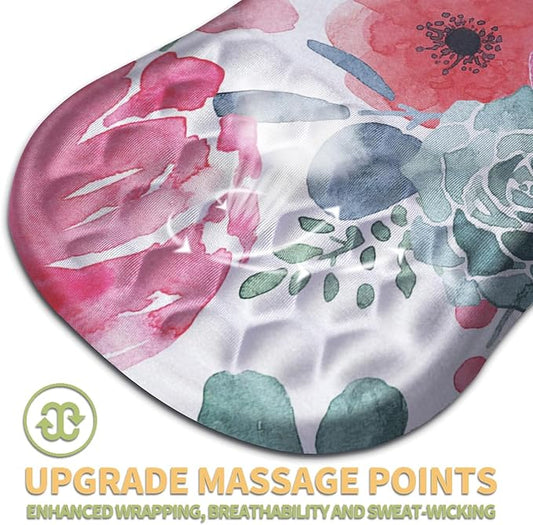 Ergonomic Mouse Pad with Wrist Rest Support, Massage Design Mouse pad Relief Carpal Tunnel Pain, Entire Memory Foam Non-Slip Mouse Pad, Computer Mouse Pads for Wireless Mouse Pad, Beautiful Flowers