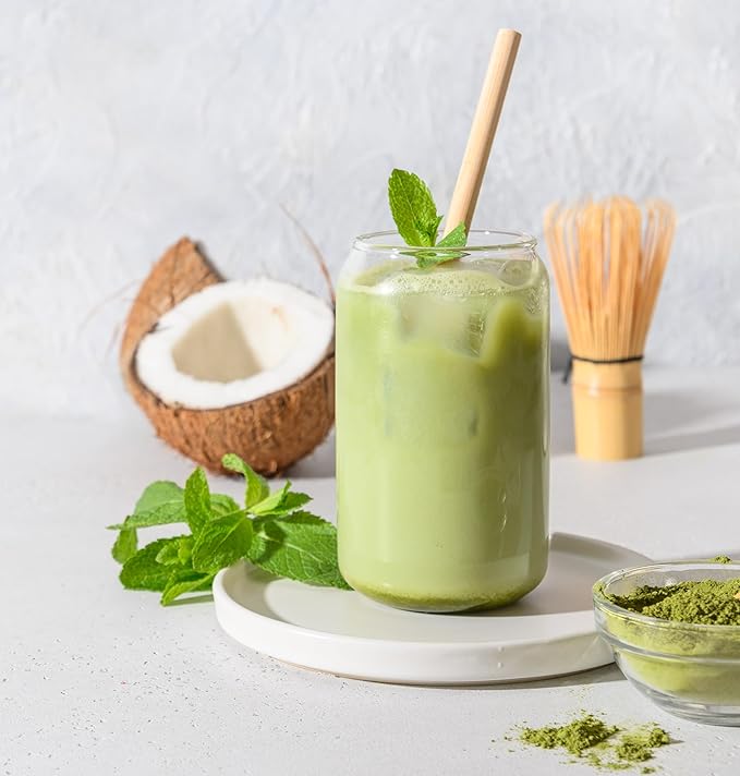 Coconut Matcha Latte 100g | Creamy Japanese Green Tea Powder with Coconut Flavor, Non-Dairy | No Artificial Sweeteners, 5g Sugar, 30mg Caffeine | Perfect for Hot or Cold Lattes | Miaroo