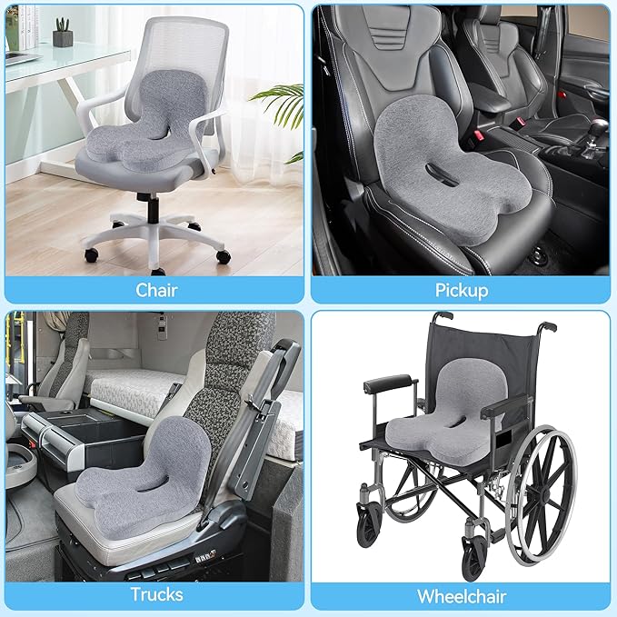 Trucker seat Cushions for Long Sitting, semi Truck seat Cushion with Lumbar Support, Truck seat Cushion for Back Pain and Supporting The HIPS, Trucker Essentials