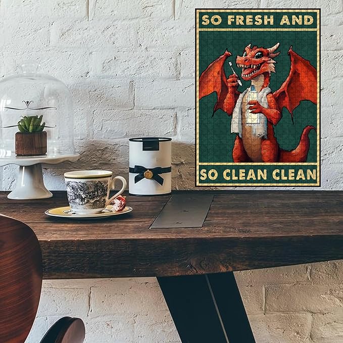 1000 Piece Wooden Puzzle Jigsaw So Fresh and So Clean for Bar & Pub Challenging Stress Relief Game 29.5x19.7 Inch