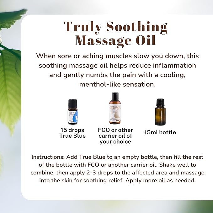 Rocky Mountain Oils True Blue Essential Oil 15ml - Pure Aromatherapy Blend with Wintergreen, Peppermint, Helichrysum, Blue Tansy & Spruce | Diffuser Ready | Refreshing Aroma for Home & Office