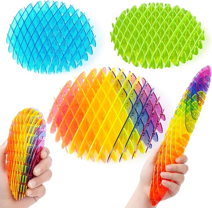 Fidget Worm: Fidget Toys Adults | 3-pack Sensory Toys for Kids & Teens | Quiet Fidgets,Small Anxiety Stress Relief Toy, Fidget Toy,Desk Fidgets for Autistic & Adhd Adults(Rainbow,Green,Blue)