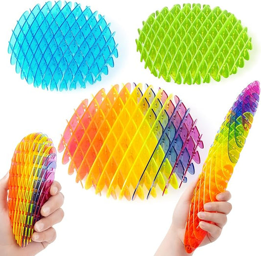 Fidget Worm: Fidget Toys Adults | 3-pack Sensory Toys for Kids & Teens | Quiet Fidgets,Small Anxiety Stress Relief Toy, Fidget Toy,Desk Fidgets for Autistic & Adhd Adults(Rainbow,Green,Blue)