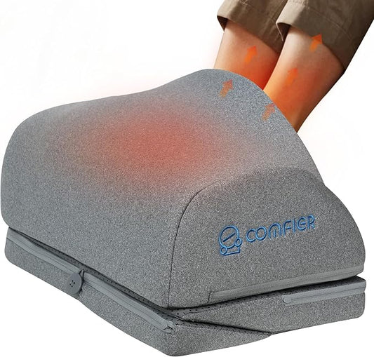 Comfier Under Desk Foot Rest at Work with Heat,Vibration,3 Height Under Desk Foot Rest for Office Chair,Foot Heater Foot Warmer, Ergonomic Heated Footrest,Gaming Chair Footstool,Computer Desk Use