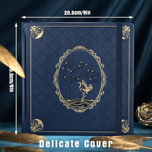 TIEFOSSI Dotted Journal Notebook, Dot Grid Notebook for Women Men, Hardcover PU Leather Journal, 160 GSM Thick Paper, 160 Numbered Pages with Gold Edges, 8 x 8 Square Diary