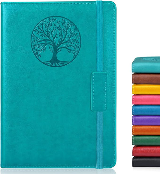 Lined Journal Notebook for Women Men,256 Pages A5 Hardcover Leather Journals for Writing,Travel,Business,Work & School,College Ruled Notebooks for Note Taking,Diary Notepad 5.7"×8.3" (blue)