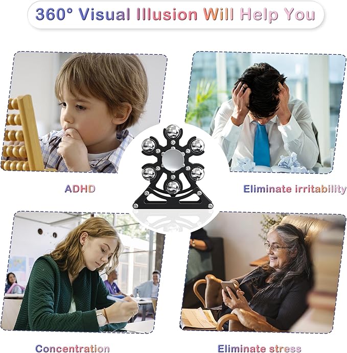 Desk-Fidget-Toys for Ferris-Wheels-Spinner: Metal Kinetic-Spinner 4mins, Cool-Gadgets for Kid Children Teen Adult EDC-Toy, ADHD Tools Cool-Stuff Stress Relief for Office Home School Christmas
