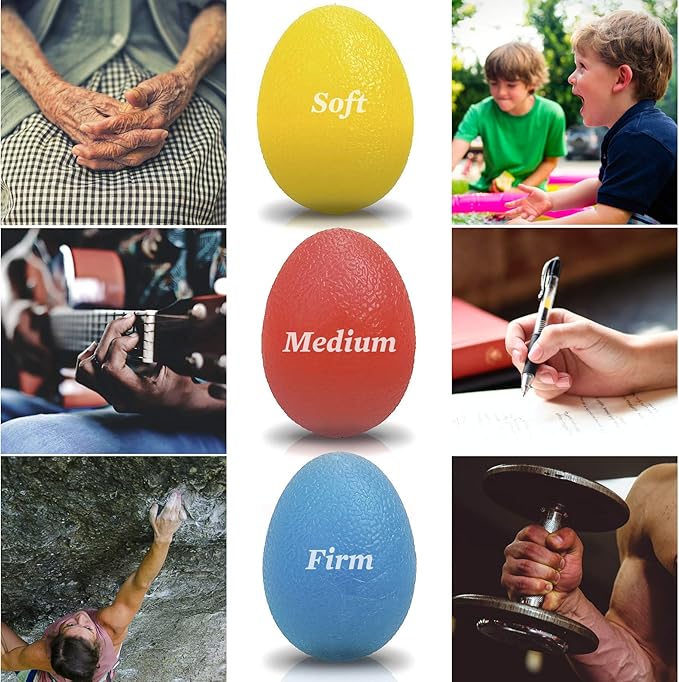 The Friendly Swede Stress Balls for Adults - 3 Squeeze Balls for Hand Therapy, Stress Relief & Strength; 3 Resistance Levels
