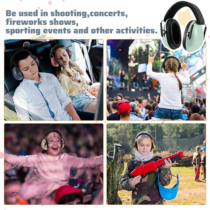 Amylove 12 Pcs Kids Ear Protection Noise Cancelling Headphones Ear Muffs Bulk 27db Adult Noise Reduction Hearing Earmuff(Universal Fit (kids & Adults),Classic Style,Happie Boho Color)