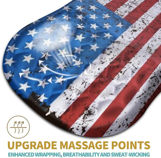 Hokafenle Ergonomic Mouse Pad Wrist Support with Massage Design, Wrist Rest Pain Relief Mousepad with Memory Foam&Non-Slip PU Base, Mouse Pads for Wireless Mouse & Desk (12x8 inch,USA Flag)