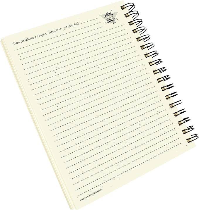 Write it Down series by Journals Unlimited, Guided Journal, R and R, A Beach House Journal, Full-size 7.5"x 9", Blue Hard Cover, Made in USA