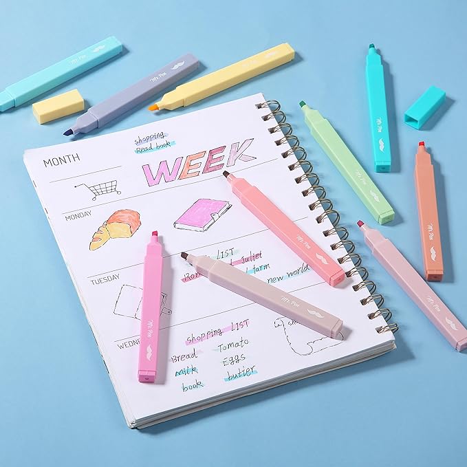 Mr. Pen- Aesthetic Highlighters, 10 pcs, Chisel Tip, Pastel Colors, Cute Highlighters Assorted Colors, Back to School Supplies