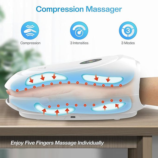 COMFIER Hand Massager with Heat and Compression, FSA Eligible HSA Eligible Cordless Hand Massager for Arthritis and Carpal Tunnel, Gifts for Mom, Dads, Women and Men