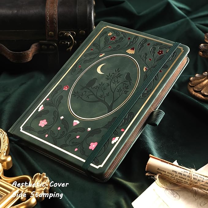 TIEFOSSI Bullet Dot Notebooks, A5 Hardcover Dot Journals for Writing Women, 160gsm Thick Paper, 190 Numbered Pages, for Planner Organization