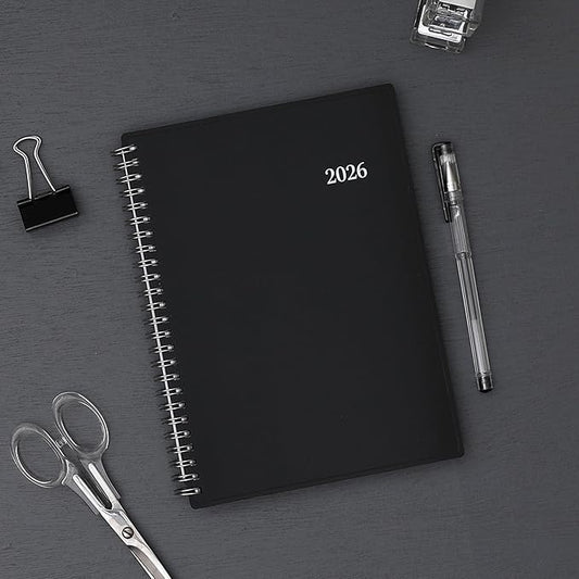 Blue Sky 2026 Weekly and Monthly Planner Calendar Notes, Includes January 2026 - December 2026, 5.875" x 8.625", Flexible Cover, Wirebound, 30 Extra Notes Sheets, Laminated Tabs, Enterprise