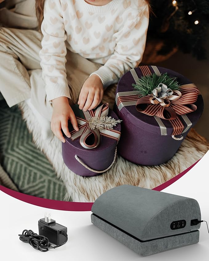 Heated Foot Rest for Under Desk at Work, Foot Stool with Vibration Massage, 2 Heat Levels, Adjustable Height, Ergonomic Memory Foam Feet Warmer Heater Footrest Under Desk for Gaming & Office Home