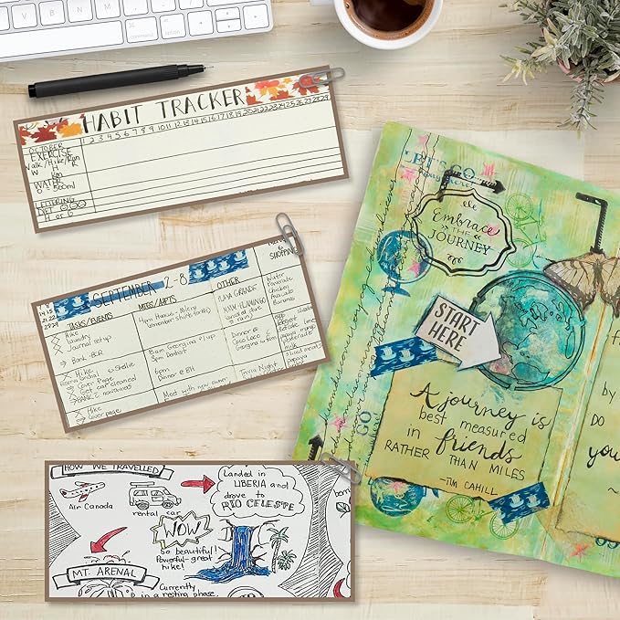 Wanderings Dotted A6 Size Travelers Notebook Inserts | 4.1" x 5.8" / 10.5cm x 15cm | 100 gsm Paper | 3 Hand-Stitched Booklets/180 Pages | Travelers Notebook Refills for Journals, Diaries, Planners