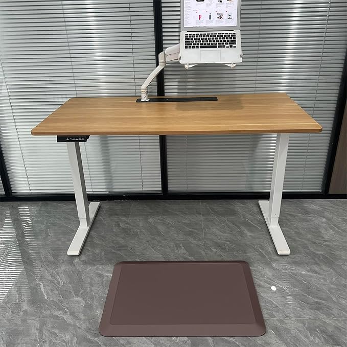 1" Extra Thick Anti Fatigue Floor Mat 50" L x 17" W,Kitchen Mat, Standing Desk Mat,140D Advanced PU Foam Ergonomic Comfort at Home, Office, Garage, Sink (Chocolate)