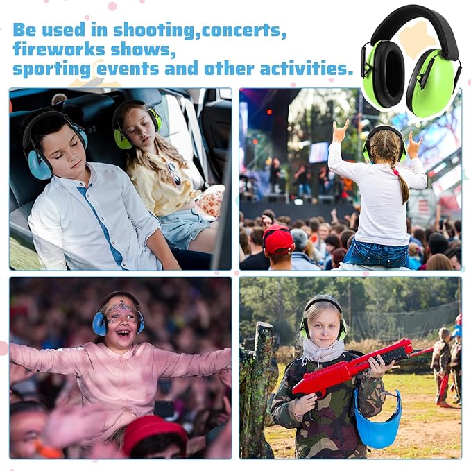 Amylove 4 Pcs Kids Ear Protection Noise Cancelling Headphones Noise Reduction Ear Muffs 27dB Hearing Protection (4 Colors)