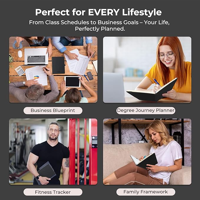 Weekly Monthly 2025-2026 Planner (July 25-Dec 26),8.5"x6.5",18 Months Agenda Plan with Month Tabs & Pocket,Expenses/Note Pages, Academic Calendar with Vegan Leather Cover,Black