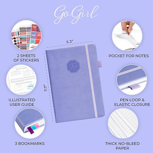GoGirl Weekly Schedule Planner – Hourly Work & Life Planner with Time Slots – Vertical Agenda Organizer for Daily Productivity, A5 (Lavender)