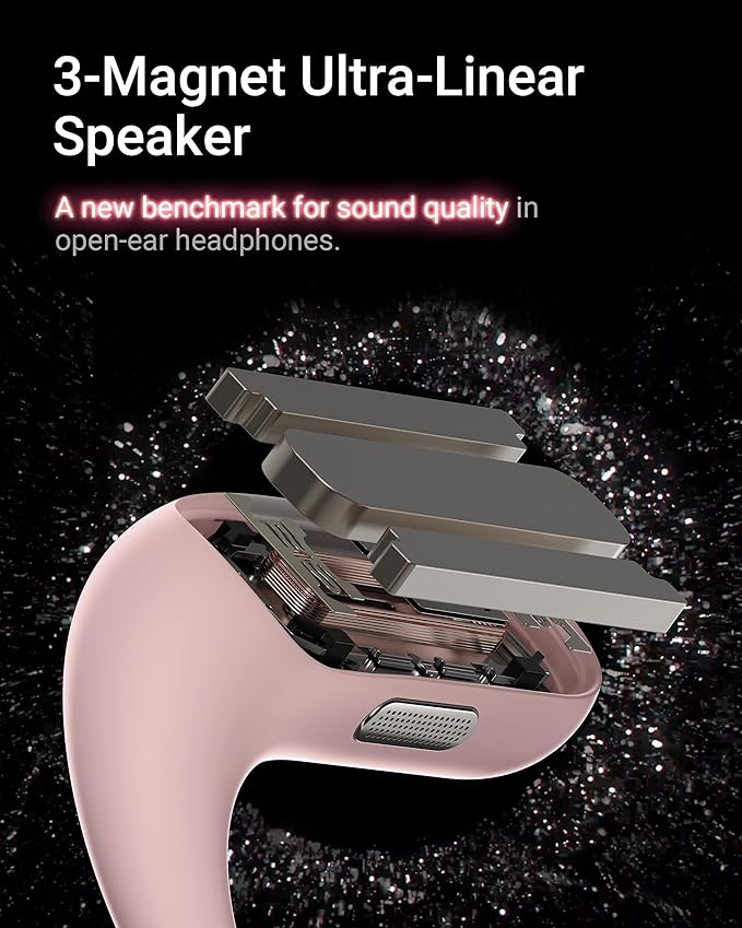 ACEFAST AceFit Pro Open-Ear Headphones, Night Safety Mode for Sports, Powerful Bass, 7.6g Ultra-Comfort, Bluetooth 5.4, 30H Playtime with Digital Display, IP54 Sports Earbuds for Running & Workouts