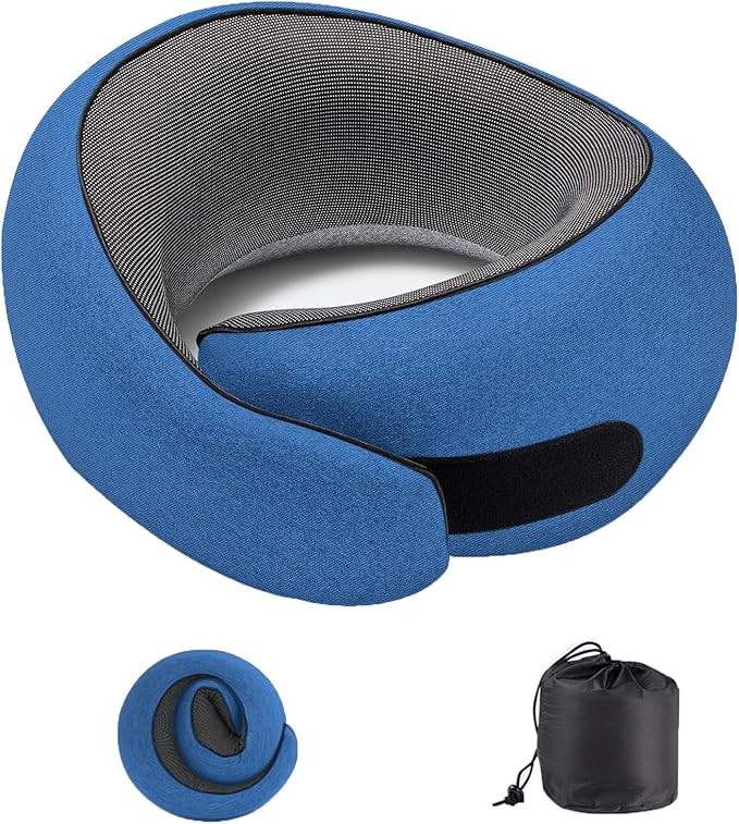 Ergonomic Memory Foam Neck Pillow for Travel & Home - Supportive, Washable Cover, Ideal for Airplanes, Cars, Office Naps - Neck Pain Relief