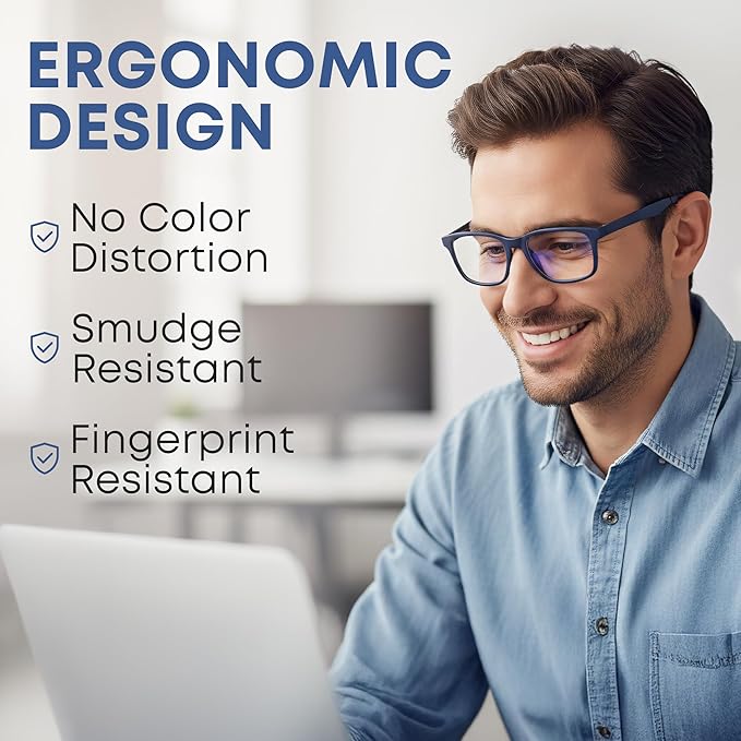 Prospek Blue Light Glasses for Women and Men VELARI - Lightweight Frame for Computer with Anti-glare to Reduce Eyestrain