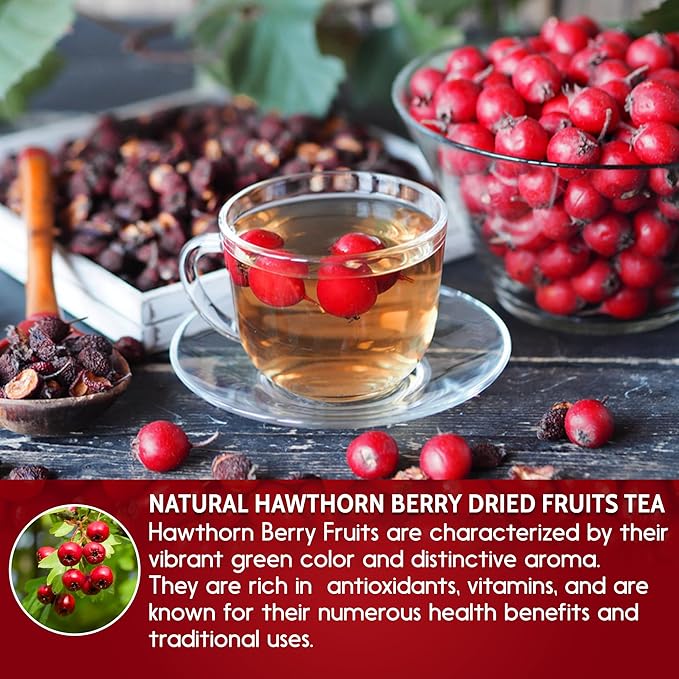 FreshDrinkUS, 16oz Premium Dried Hawthorn Berries ā All-Natural, Non-GMO, Perfect for Tea, Smoothies, Baking & Snacking ā Healthy, Versatile Superfood
