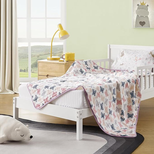 ZPECC Muslin Baby Blanket Thicker, 30x40 Organic Cotton Newborn Receiving Quilt Hypoallergenic for Baby Essentials Swaddle Crib Stroller, Butterfly