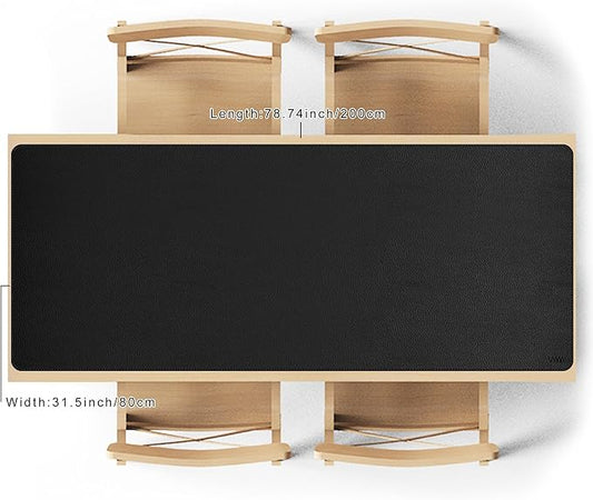 Vyaaa 78.7"x31.5" PU Leather Large Desk Mat (Black) - XXL Extended Mouse pad, Office Desk Protector, Non-Slip Computer Desk pad for Office, Gaming, Home