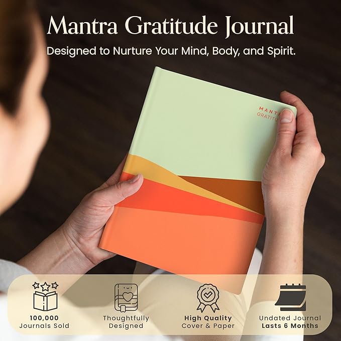 Gratitude Journal For Women & Men - Mental Health, Self Love & Self Care Journal - Morning - 5.8" x 8.3" - Mantra Planner