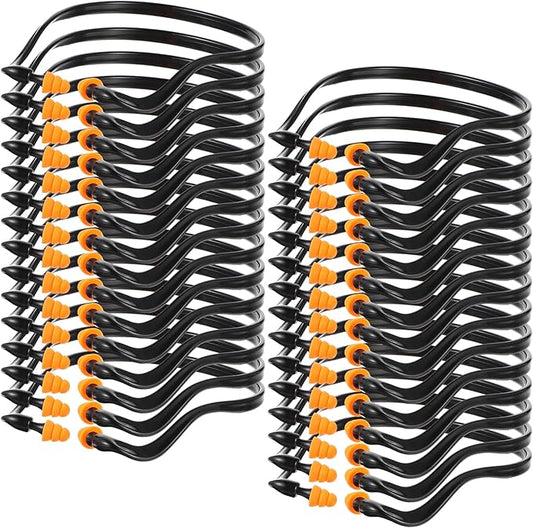 30 Pcs Banded Ear Plugs for Shooting Range Silicone Reusable Ear Protection Plugs Noise Cancelling Lightweight Earplug for Hearing Protection Sleeping Work Construction Concerts Reduction(Black)