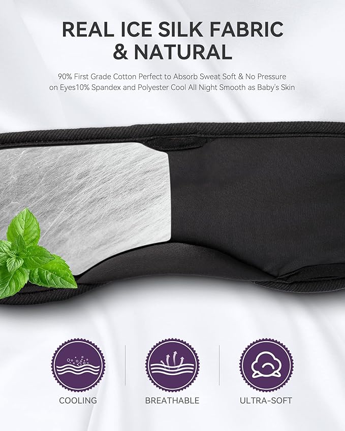 MUSICOZY Sleep Headphones Bluetooth 5.4 Headband Headphones Super Soft & Breathable, Wireless Sleeping Eye Mask Earbuds Earphones for Side Sleepers Mom Women Cool Tech Gadgets Gifts