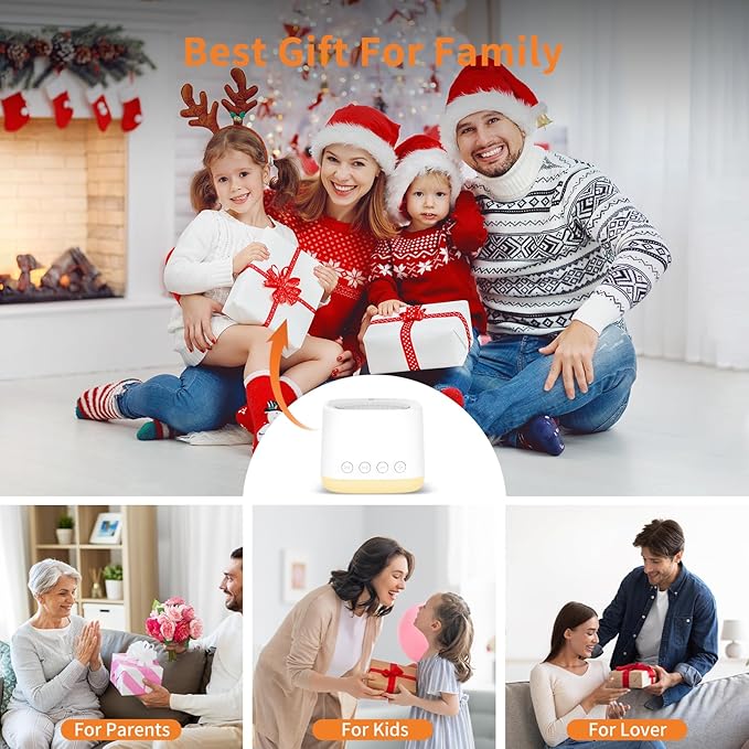 Portable Sound Machine for Sleep, White Noise Sound Machine for Travel with Night Light, Long-Lasting Power Mini Noise Machine with 16 Soothing Sounds,Memory,Timer for Adults Baby Office Privacy,Hotel