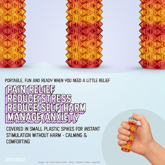 Shelly - Sensory Fidget Toy, Textured Pain Stim Device, Stress Relief for Focus and Concentration (Neon Nova)