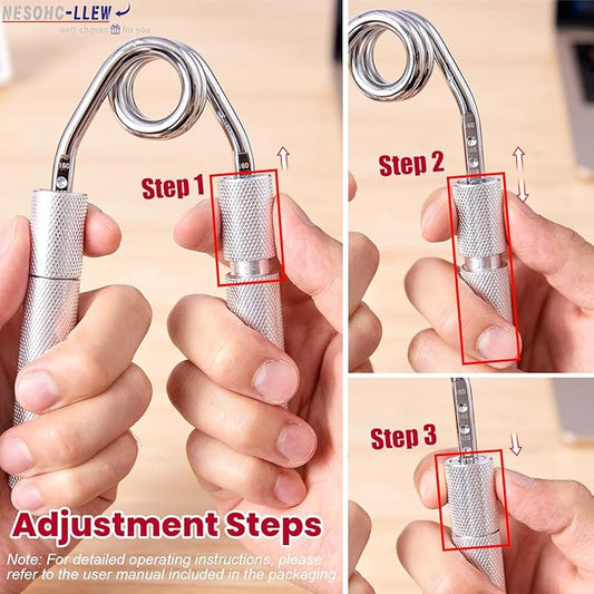 Hand Gripper Strengthener, 40–160 lbs Adjustable Resistance, All-Metal Grip Trainer with Carbon Steel Spring and Aluminum Handles