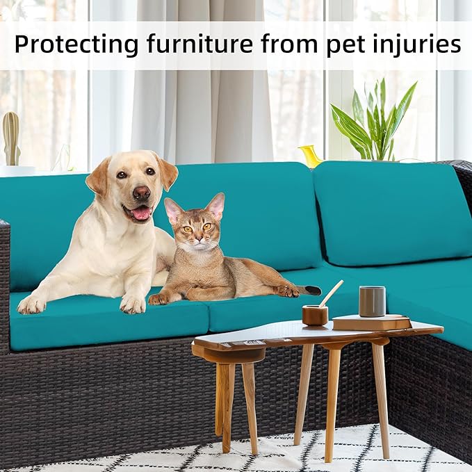 8Pcs Stretch Patio Cushion Covers,Outdoor Couch Covers Replacement,Outdoor Couch & Sofa Slipcovers,for Patio Furniture Cushion Covers,Washable Reusable Furniture Protector (Peacock Blue,Cover Only)