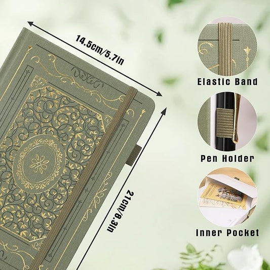 TIEFOSSI Bullet Dotted Notebook, 160gsm Thick Paper, Hardcover Dot Grid Journals for Women Men, 192 pages, for Travel, School and Office Use