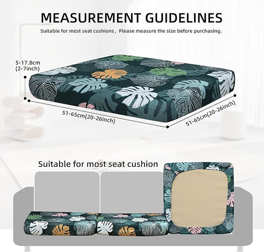 8Pcs Stretch Patio Cushion Covers Waterproof Outdoor Cushion Covers Patio Couch Cover Slipcovers, for Outdoor Furniture Protector Covers Replacement(Cover Only) (Greenery)